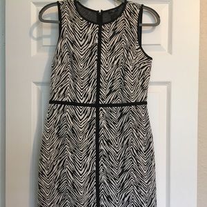 Ann Taylor Zebra Print Stretch Sheath Dress